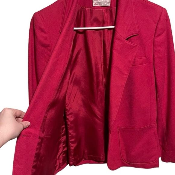 Pendleton- Women’s Hot Pink 100% Virgin Wool Blazer Jacket, SIze 8 PETITE - Picture 6 of 15